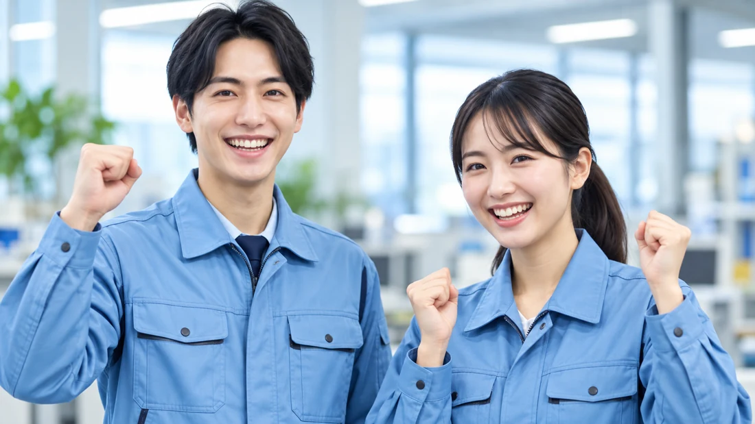 働く人の明るい雰囲気を表した採用動画イメージ（AI生成）
